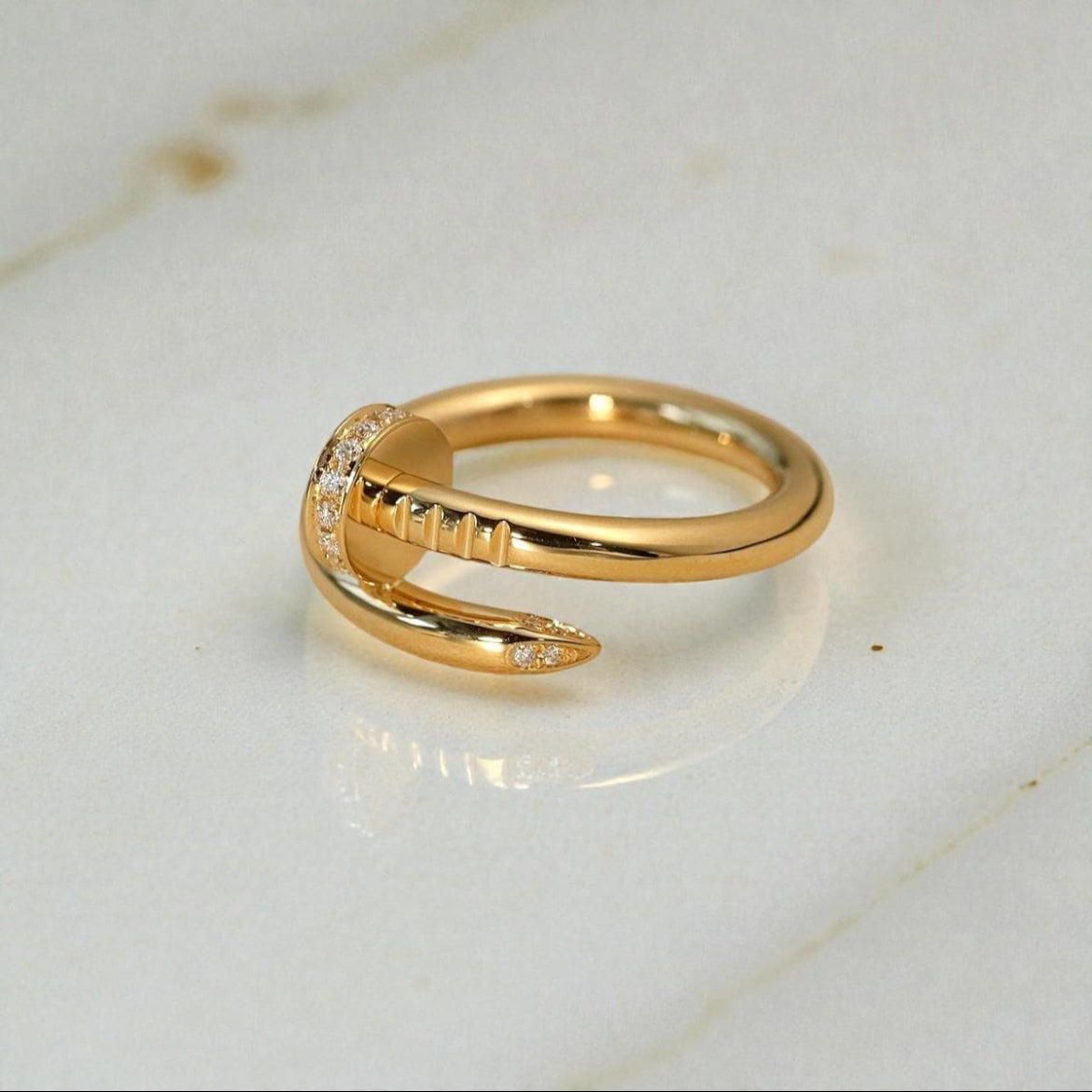 Get Hammered Ring - 18k Solid Gold (small)