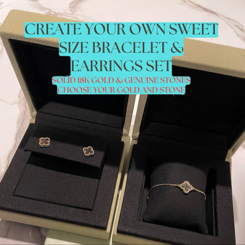 Stormy Bracelet & Earrings Set - Create Your Own 18k Solid Gold