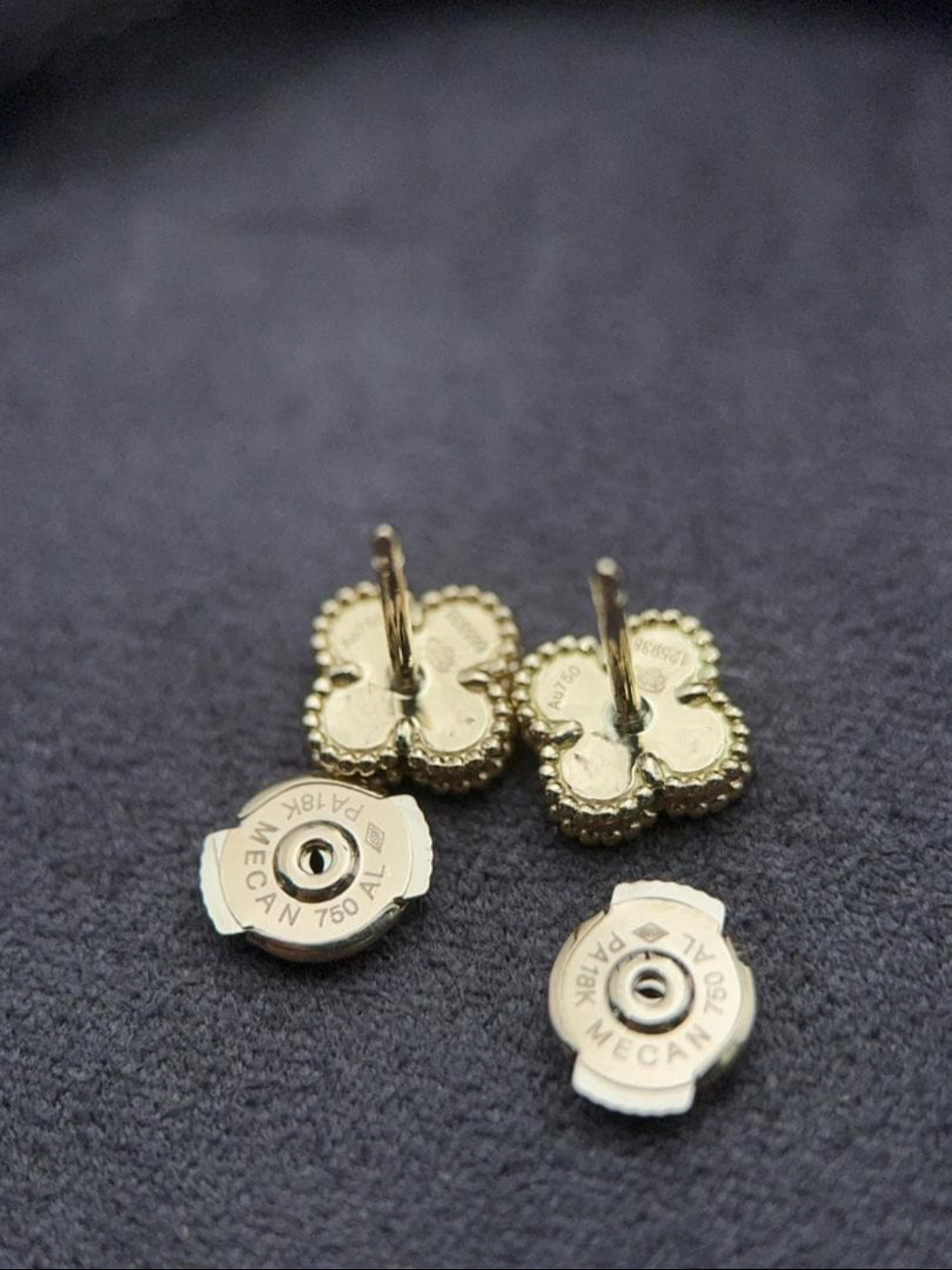 Stormy Earrings - 18k Yellow Gold, Grey