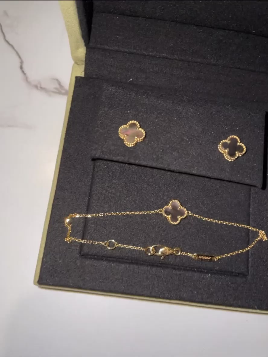 Stormy Bracelet & Earrings Set - Create Your Own 18k Solid Gold